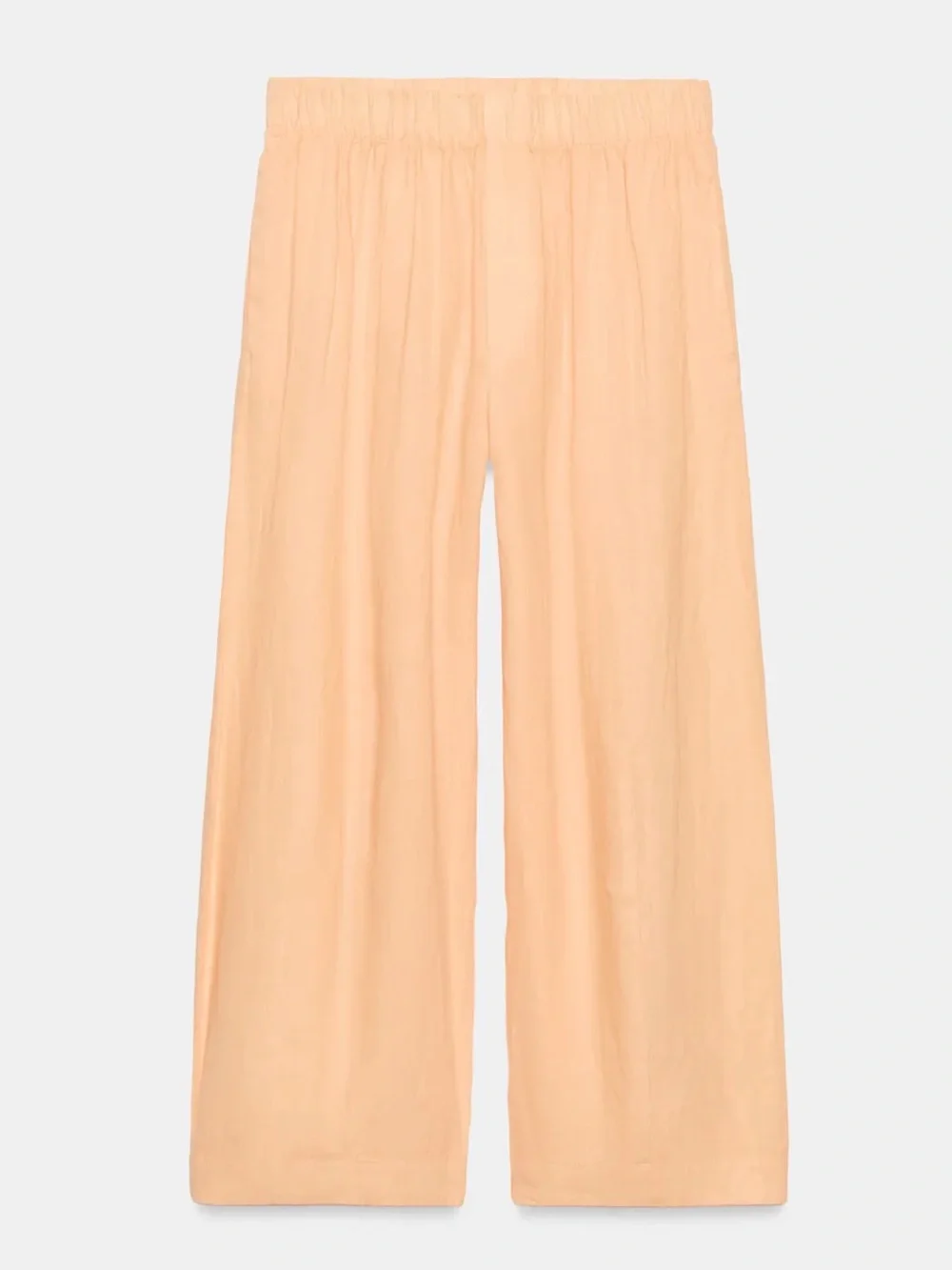 Zara 100% Linen Wide Barrel Pants in a tangerine orange color